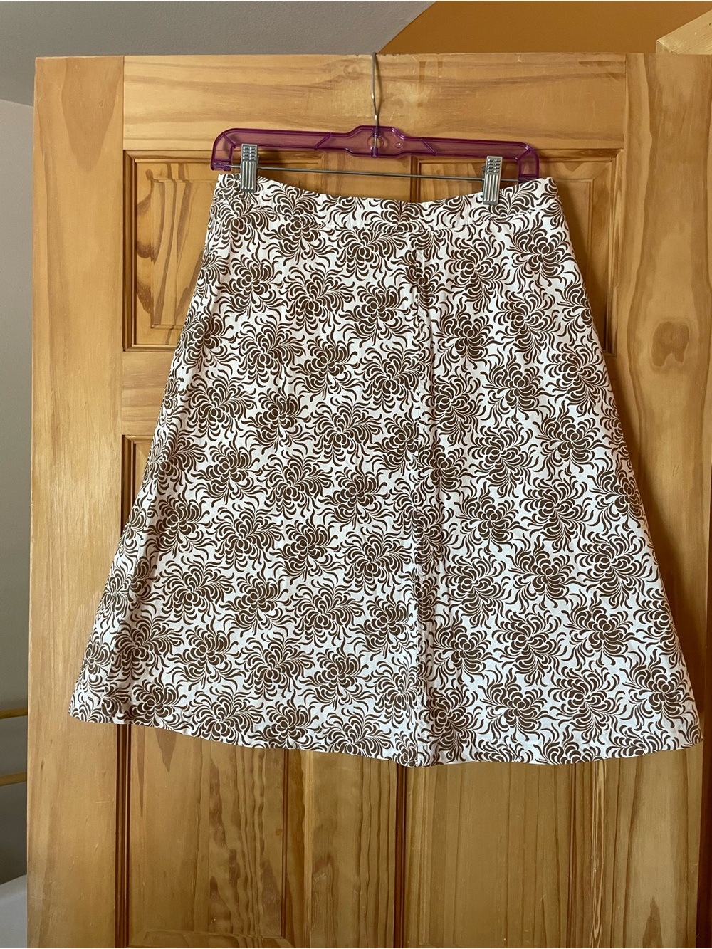 GAP Brown and White A-Line Floral Skirt